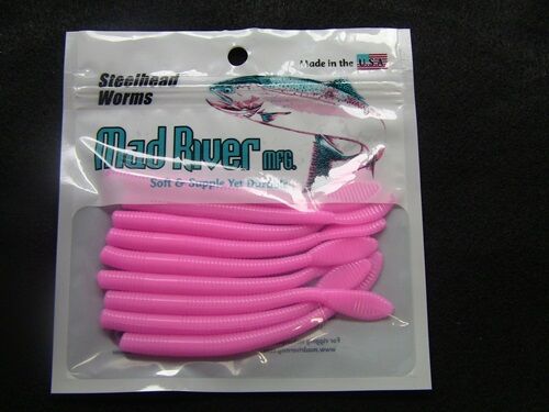 Steelhead Worms: Bubble Gum