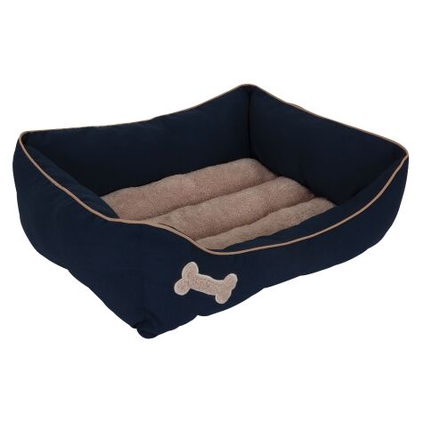 Aspen Pet Rectangular Lounger Bed With Bone Applique